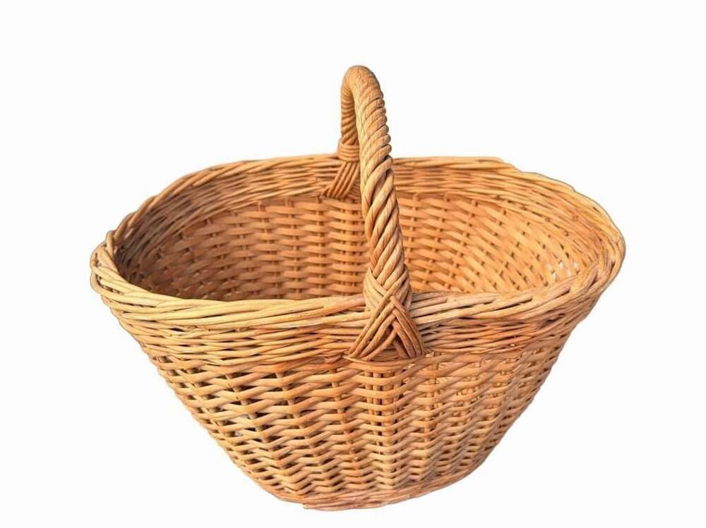 Handmade Wicker Storage Picnic Basket with Handle